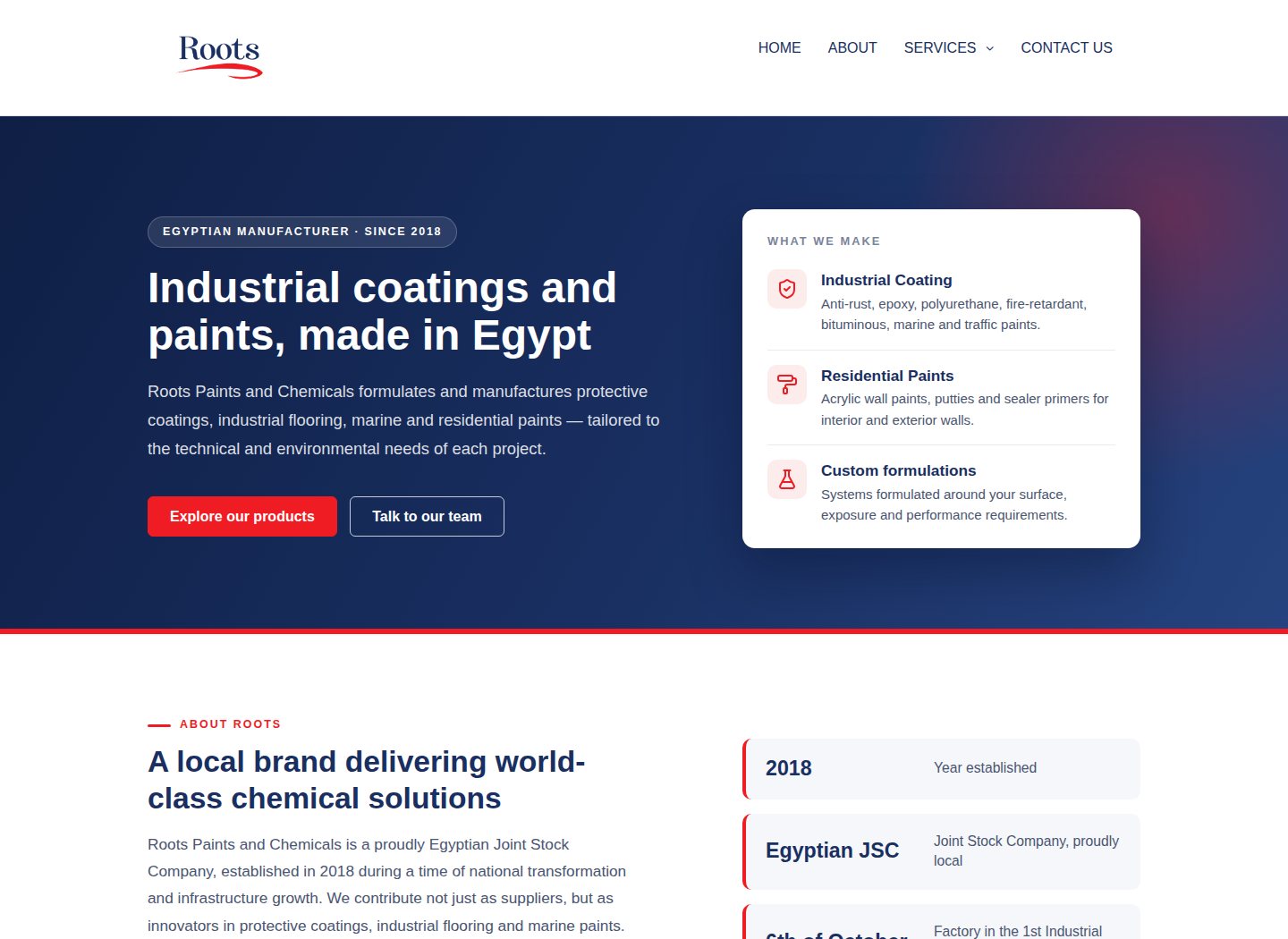 Roots Chemicals website on WONC